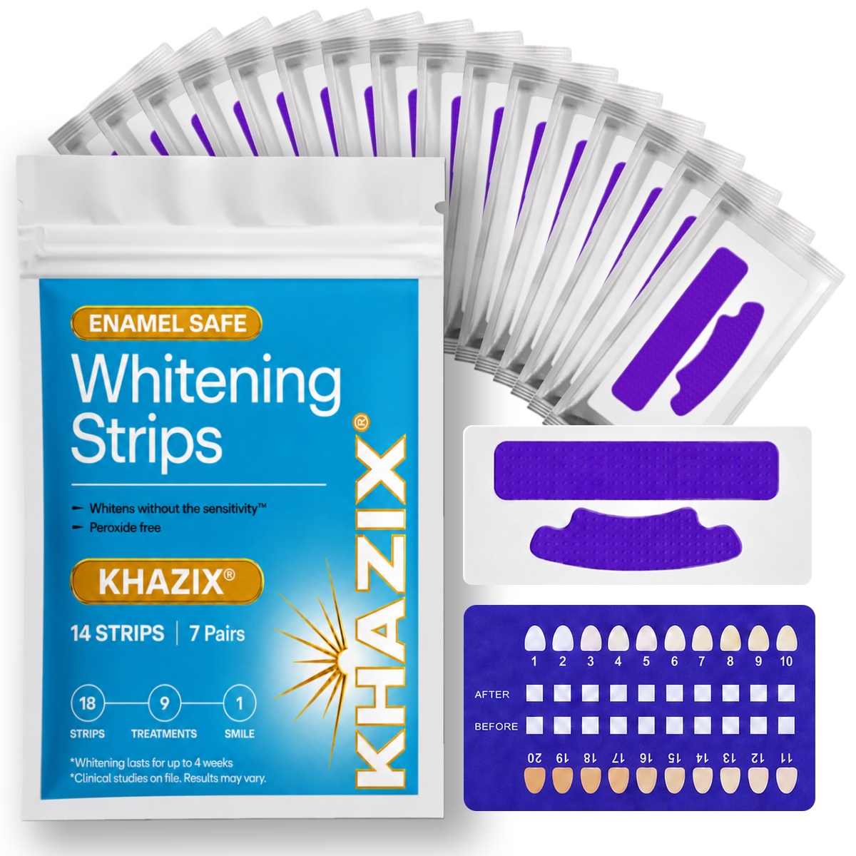 Teeth Whitening Street - 7 Paar Zahnaufhellungsstreifen für ein weißereres