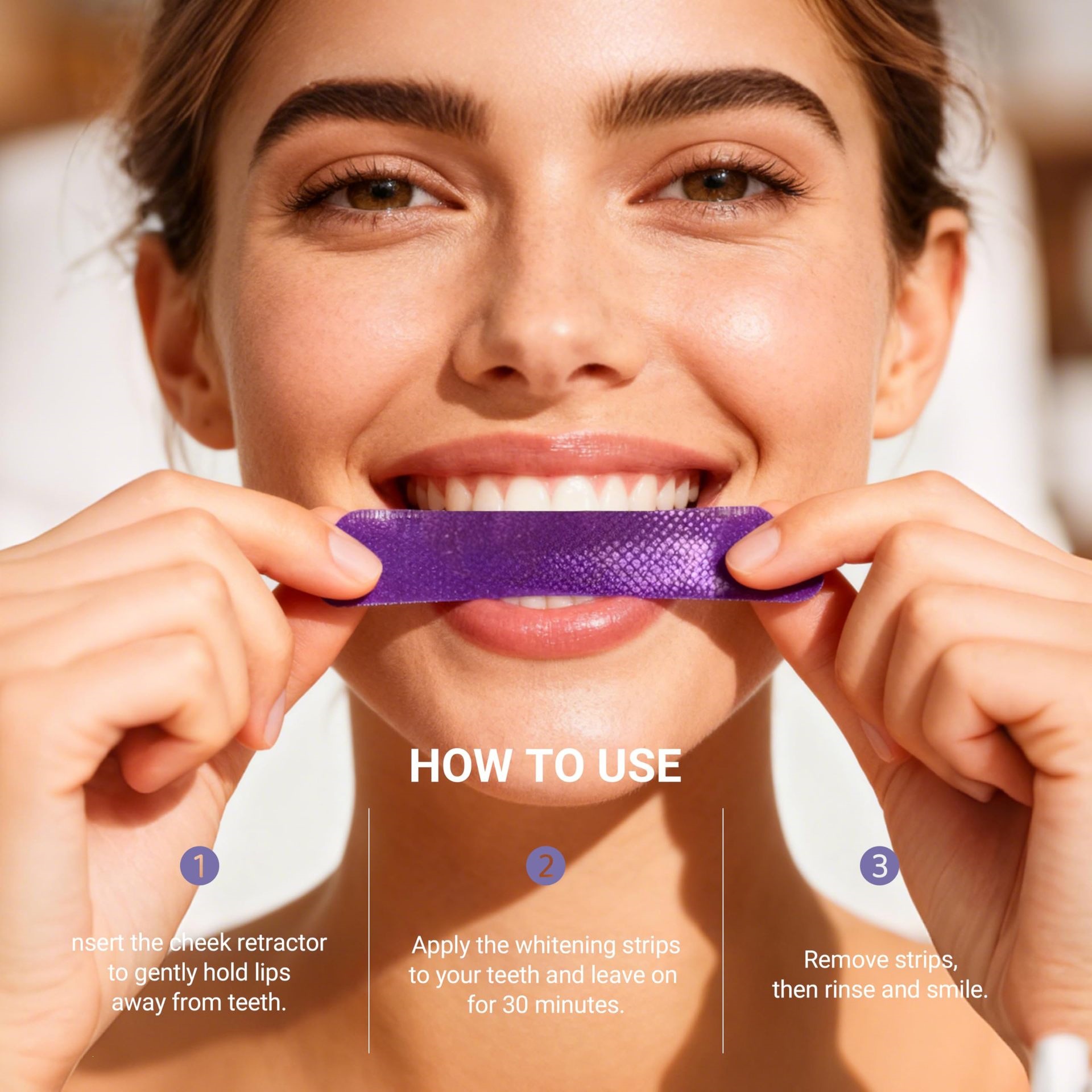Lila Zahnaufhellungsstreifen 1 – Teeth Whitening Street Bewertung und Preis