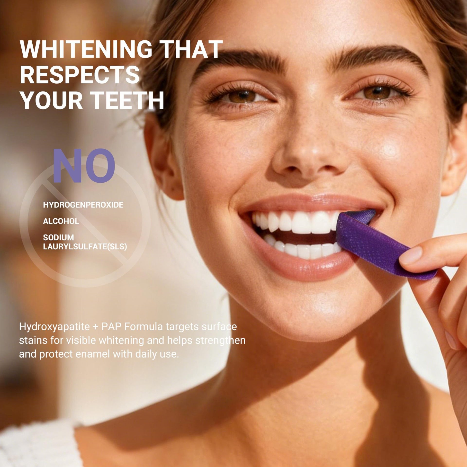 Lila Zahnaufhellungsstreifen 1 – Teeth Whitening Street Bewertung und Preis